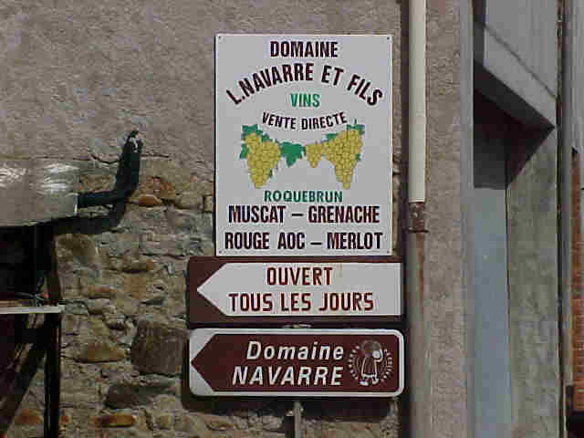 les panneaux qui mne  la dgustation